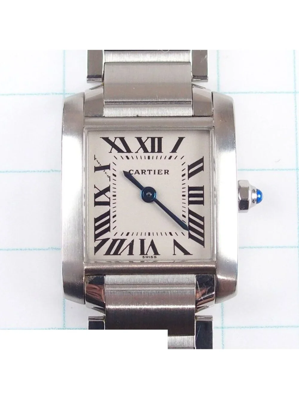 Cartier Tank Francaise SM Ivory Stainless Steel Watch Quartz